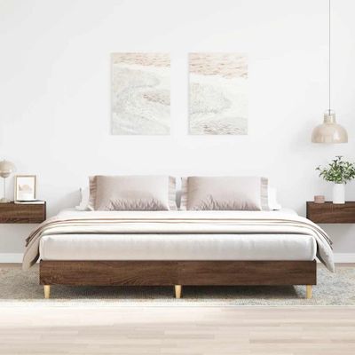 vidaXL Posteľný rám bez matraca hnedý dub 160x200 cm kompozitné drevo
