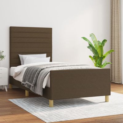 vidaXL Posteľ bez matraca tmavohnedá 80x200 cm látka