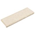vidaXL Schodové rohože 10 ks 65x21x4 cm biele s obdĺžnikovým okrajom