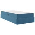 vidaXL Postel s úložným prostorem a matrací Tmavomodrá 90 x 190 cm