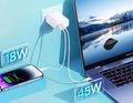 NÁSTENNÁ NABÍJAČKA KIDDY SERIES 65w RP-U125 USB/USB-C BIELA