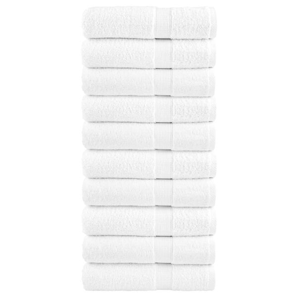 vidaXL Prémiové uteráky na ruky SOLUND 10 ks biele 50x100 cm 600 g/m2