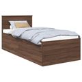 vidaXL Rám postele Hnedý dub 75 x 190 cm Kompozitné drevo