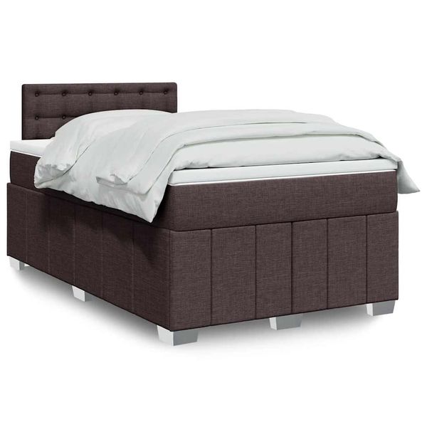 vidaXL Boxspring posteľ s matracom tmavohnedá 120x200 cm látka