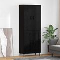 vidaXL Highboard Čierny dub 69,5 x 34 x 180 cm Kompozitné drevo