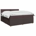 vidaXL Posteľ boxspring s matracom Tmavohnedá 200 x 200 cm Látka