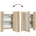 vidaXL LED kúpeľňová zrkadlová skrinka dub sonoma 40x12x45 cm akryl