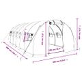 vidaXL Fóliovník s oceľovým rámom zelený 18 m² 6x3x2 m