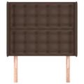vidaXL Čelo postele so záhybmi hnedé 103x16x118/128 cm umelá koža