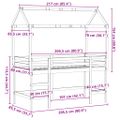 vidaXL Vyvýšená posteľ rebrík strecha biela 80x200 cm masívna borovica