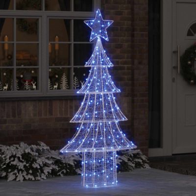 vidaXL Vianočný stromček s 240 LED-i Modrá 180 cm Akryl