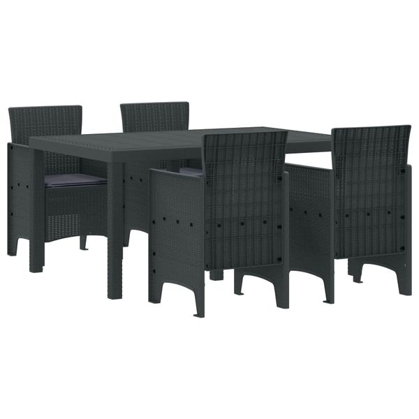 vidaXL Záhradný jedálenský set 5 pcs Antracit Polt ratan