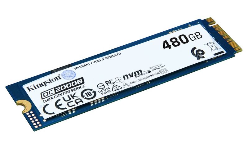KINGSTON DataCenter DC2000B SSD 480GB / NVMe M.2 PCIe Gen4 / Interný / M.2 2280 SSD disk, interný, 480GB, M.2 2280, PCIe Gen4 x4, NVMe, 3D TLC NAND, pre dátové centrá a podnikové aplikácie