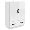 vidaXL Servírovacia skriňa Biela s vysokým leskom 66 x 34,5 x 92 cm