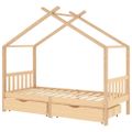vidaXL Detský rám postele so zásuvkami borovicový masív 90x200cm