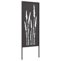 vidaXL Záhradná clona na súkromie Kvetinový Čierna 50 x 140 cm