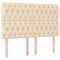 vidaXL Posteľný rám boxspring s matracom krémový 160x200 cm látka