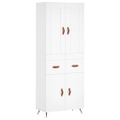 vidaXL Vysoká skrinka biela 69,5x34x180 cm spracované drevo