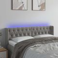 vidaXL Čelo postele s LED bledosivé 163x16x78/88 cm zamat