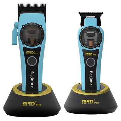 Sada strihacieho a kontúrovacieho strojčeka MRD Pro Vector clipper & trimmer - Blue combo set