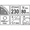 Kotúč diamantový 230 x 22,2 x 2,7 mm YT-6005