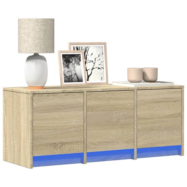 vidaXL TV stolík s LED dub sonoma 97x34x40 cm kompozitné drevo