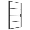 vidaXL Sprchové dvere nepriehľadné tvrdené sklo 91x195 cm čierne