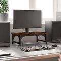 vidaXL Stojan na monitor dymový dub 37x23x14 cm kompozitné drevo