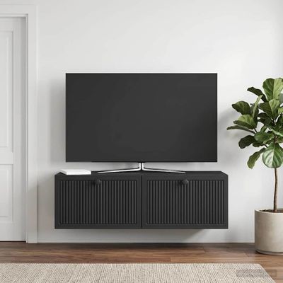 vidaXL Nástenná TV skrinka Čierna 98 x 31 x 30 cm Kompozitné drevo