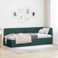 vidaXL Rohový rám postele Tmavozelená 80 cm x 200 cm Zamat