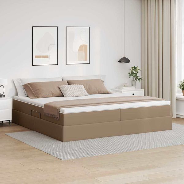vidaXL Postel s úložným prostorem a matrací Kapučínová 200 x 200 cm