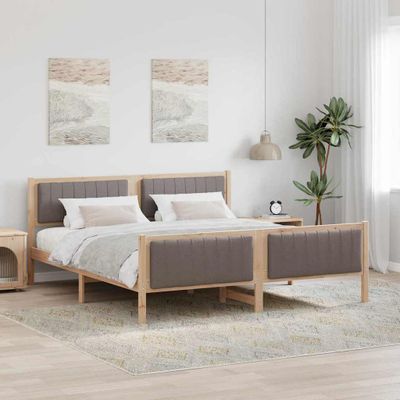 vidaXL Rám postele Hnedá a taupe 180 x 200 cm Borovicový masív