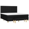 vidaXL Posteľný rám boxspring s matracom čierny 160x200 cm látka