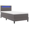 vidaXL Posteľ s pružinovým rámom Sivá 90 x 190 cm Umelá koža