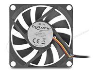 Axiálny ventilátor 12 V DC 70 x 70 x 10 mm čierny
