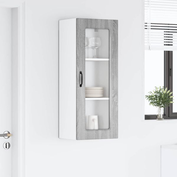 vidaXL Dvierka na umývačku Kalmar Sivý Sonoma 40 x 31 x 100 cm