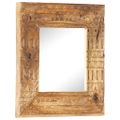 vidaXL Ručne vyrezávané zrkadlo 50x50x2,5cm masívne mangovníkové drevo