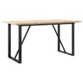 vidaXL Jedálenský stolík v tvare O 140x80x75,5 cm borovica a oceľ