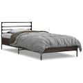 vidaXL Posteľný rám hnedý dub 90x190 cm kompozitné drevo a kov