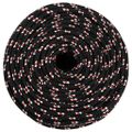 vidaXL Lodné lano čierne 6 mm 50 m polypropylén