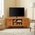 vidaXL TV skrinka Prírodná 100 x 40,5 x 46 cm Masívne mahagónové drevo