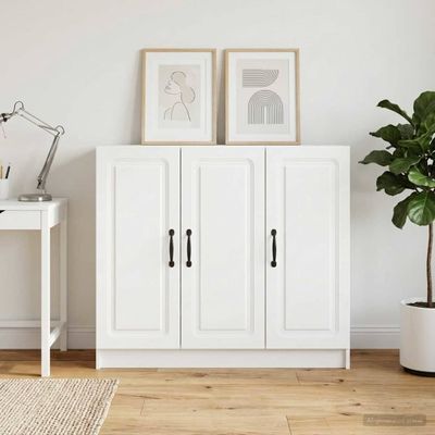 vidaXL Servírovacia skriňa Biela 89 x 34,5 x 77 cm Kompozitné drevo