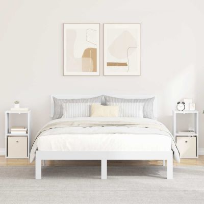 vidaXL Nočný stolík 2 pcs Biela 30,5 x 27 x 59,5 cm Kompozitné drevo