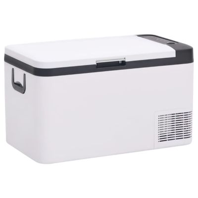 vidaXL Chladiaci box s rukoväťou čierno-biely 25 l PP a PE