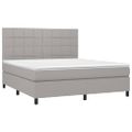 vidaXL Boxspring posteľ s matracom svetlosivá 100x200 cm látka