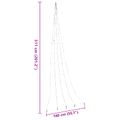 vidaXL LED Vianočný stromček so zemnými kolíkmi Teplá biela 511 cm Kov