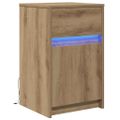 vidaXL LED nočný stolík dub artisan 38 x 34 x 61 cm Kompozitné drevo