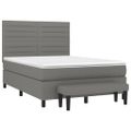vidaXL Boxspring posteľ s matracom tmavosivá 140x200 cm látka