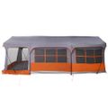 vidaXL Rodinný stan Šedá a oranžová 620 x 322 x 240 cm Polyester