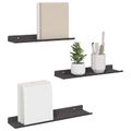 vidaXL Závesná polica 3 ks Čierny 40 x 9 x 2,5 cm Oceľ